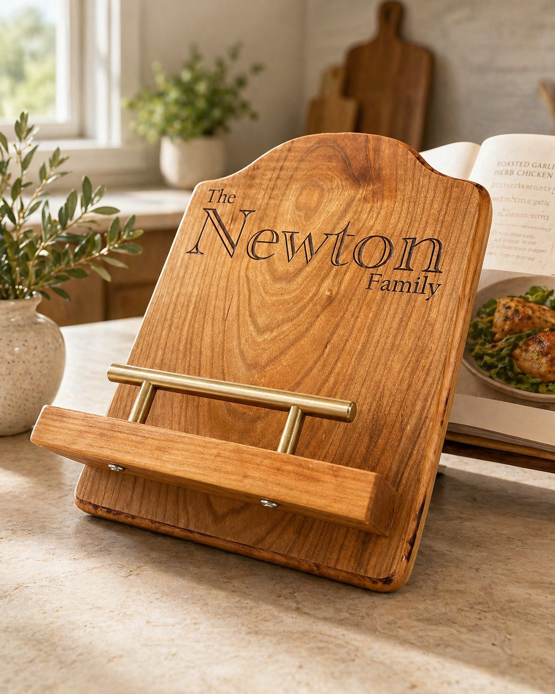 The Heirloom Recipe Stand | Personalized Wooden Cookbook Holder