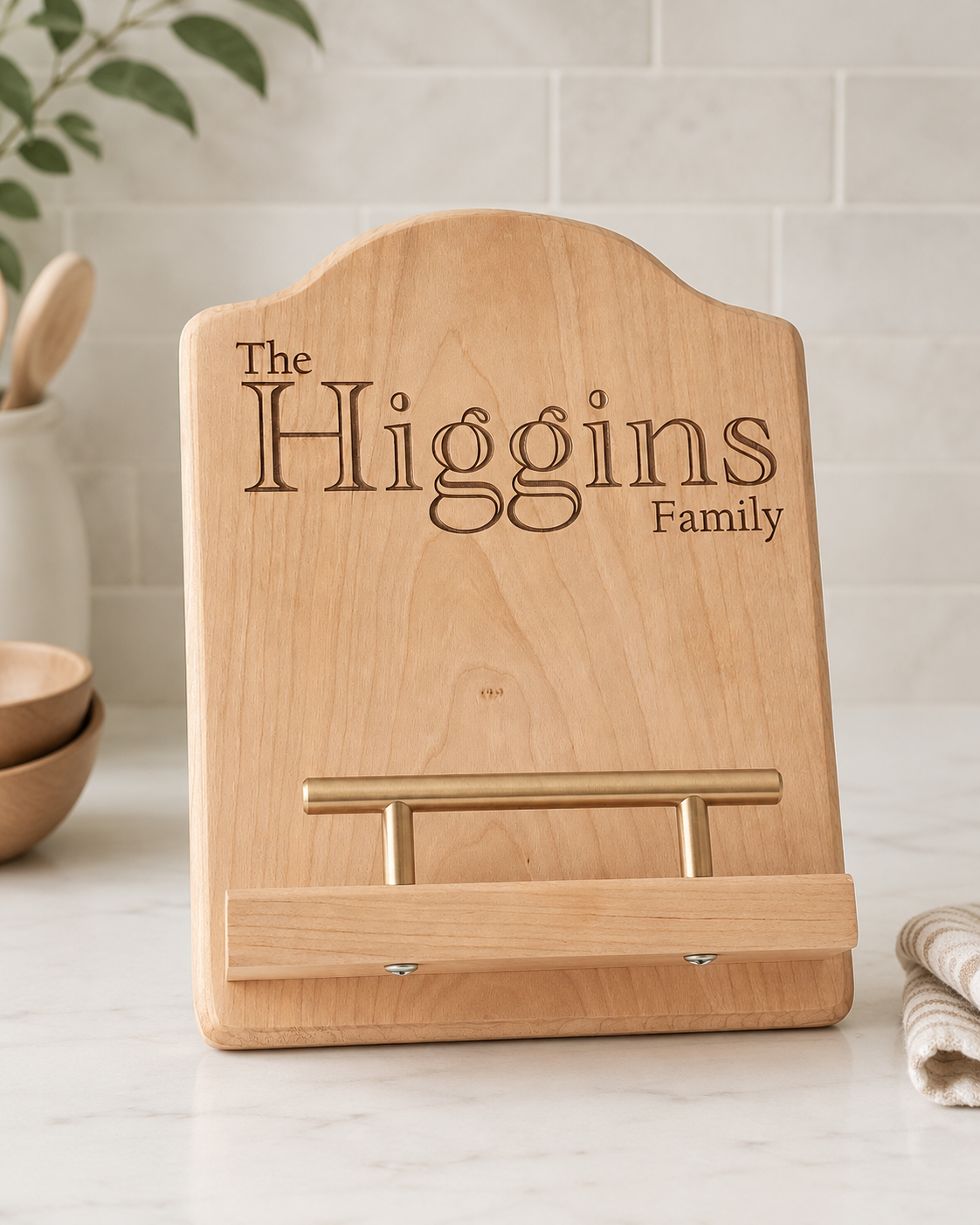 The Heirloom Recipe Stand | Personalized Wooden Cookbook Holder